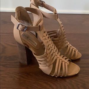 Steve Madden Tan Caged Heel Sandals Size 7.5